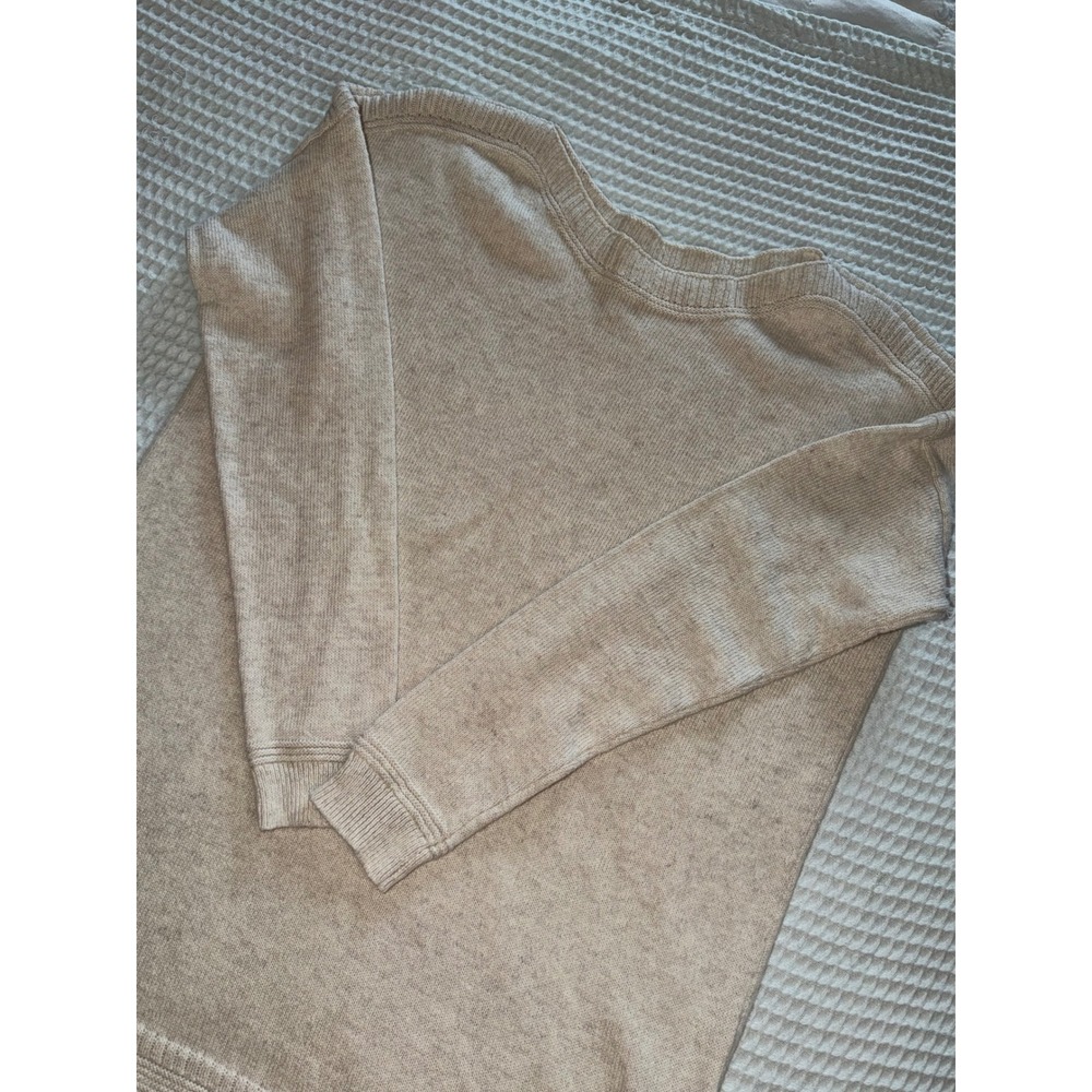 Old Navy Crewneck Sweater Womens Medium Oatmeal Beige Long Sleeve Knit‎ High-Low